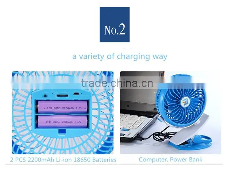 2016 Hot--sale high performance DC5V portable mini fan rechageable USB fan