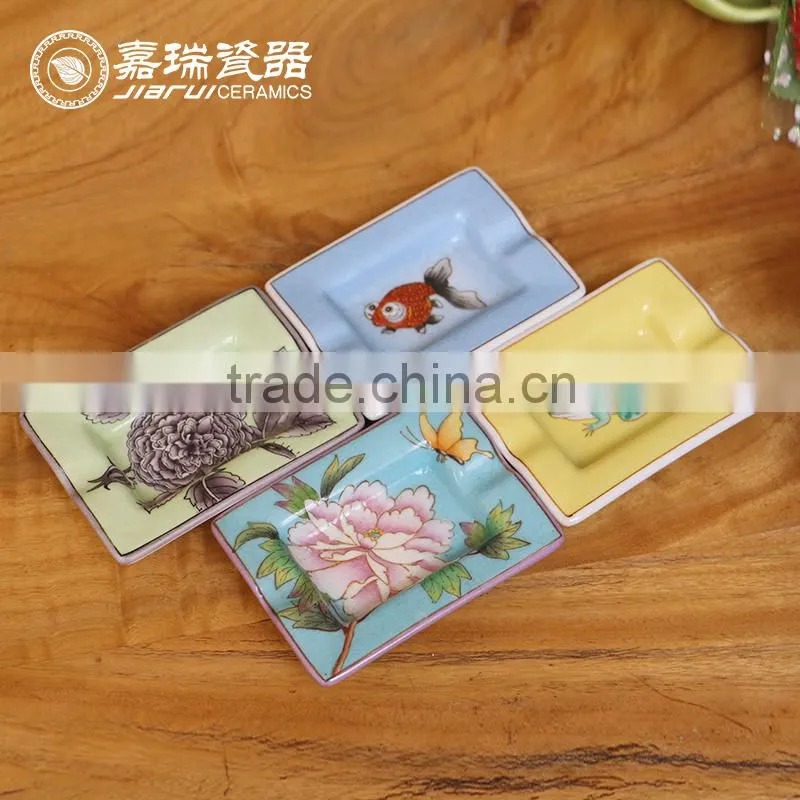 Portable Hand Painted hotel Porcelain Ashtray wholesale