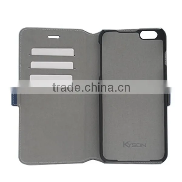 Click leather case for 6S plus,Smooth genuine leather card holder for iphone6S