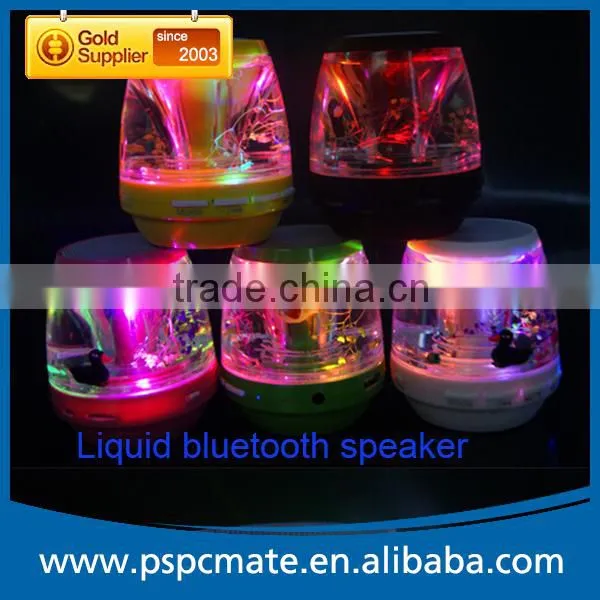 Handfree Stereo Bluetooth Colorful LED Liquid Speaker Support TF Card
