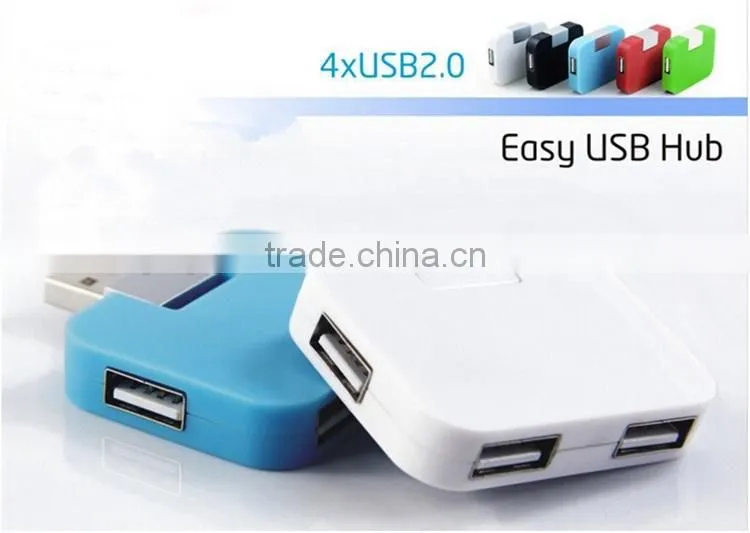 No cable mini square slim usb 2.0 hub 4 port for Laptop