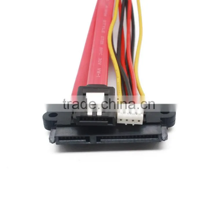 Sata 22 pin with screw hole to 7 pin +4 pin power cable