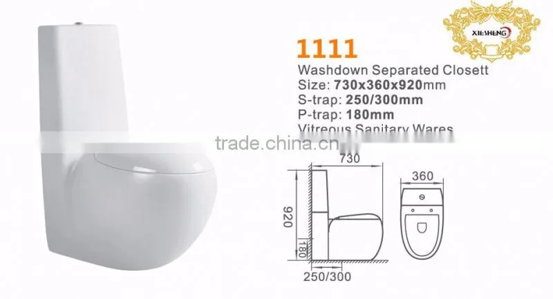 Two piece ceramic bathroom wash basin toilet/washdown toilet
