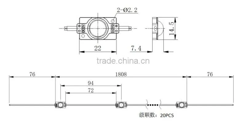 SMD5050 led module with lens injection led module 5050 led module with CE/RoHs