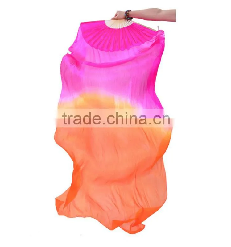 Long Silk Fabric Dancing Fans for Belly Dance