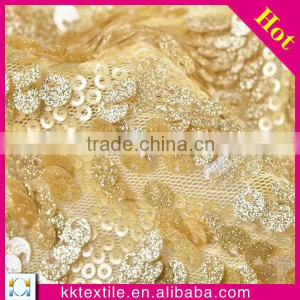 Hot! 2014 new products sequin embroidery fabric for polyester mesh
