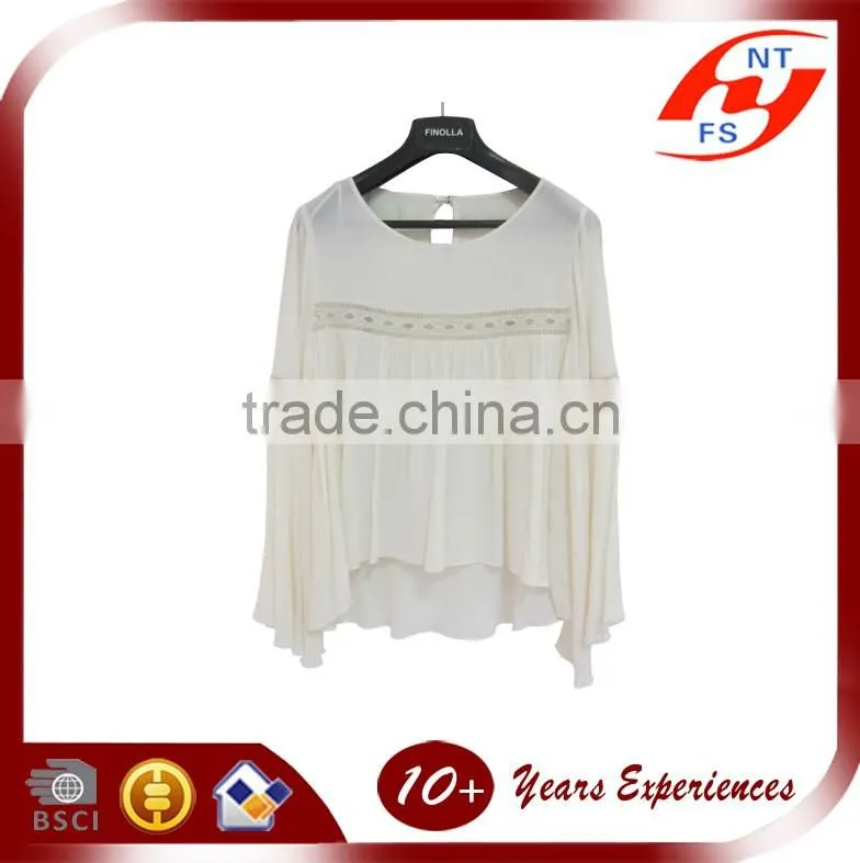 2016 latest elegant ladies' casual tops women loose blouse plus size sheer sexy tops patterns for woman