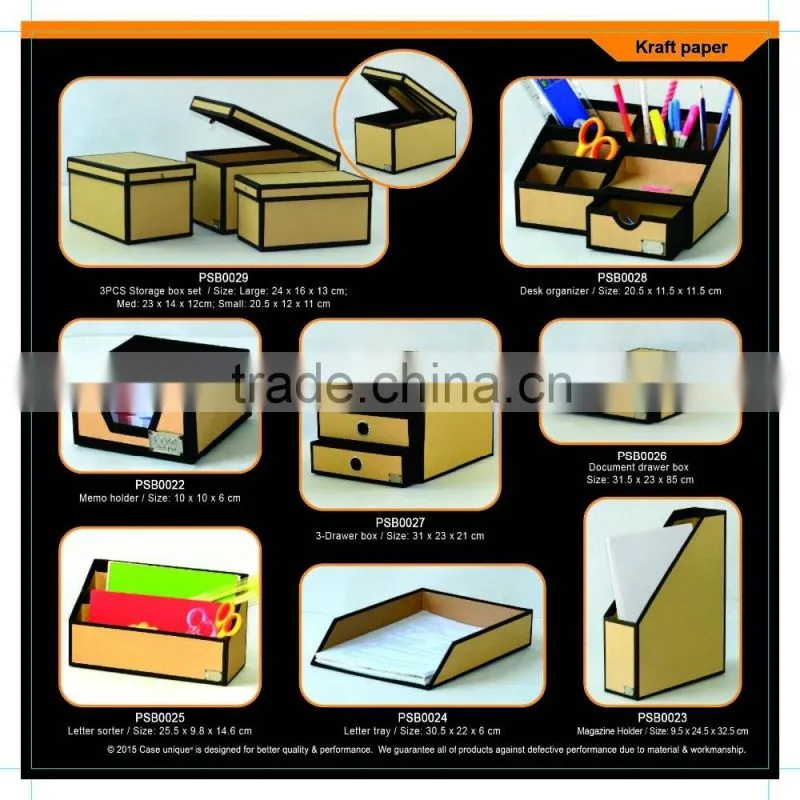 Kraft Paper Memo Holder Note Pad storage Box