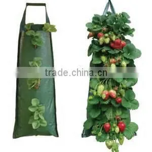 Garden Durable PE Woven Hanging Planting Grow Bags With 8 Planting Slits