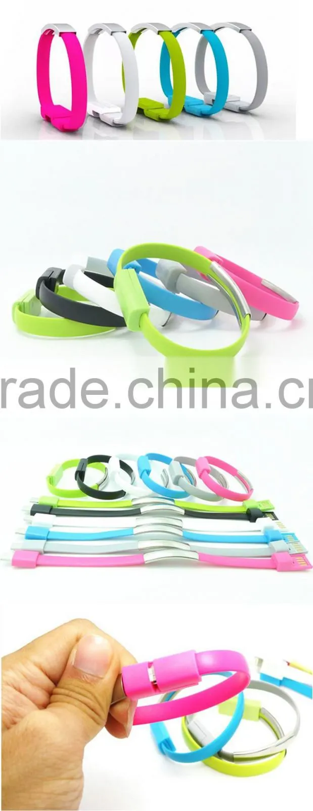Wristband Micro USB Cable Bracelet Data Charging Line For Samsung HTC LG Android