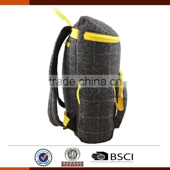 Customized Low MOQ Plaid Leisure Backpack For Student
