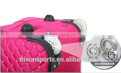 2015 china factory polyester pink color travel trolley luggage bag for girls