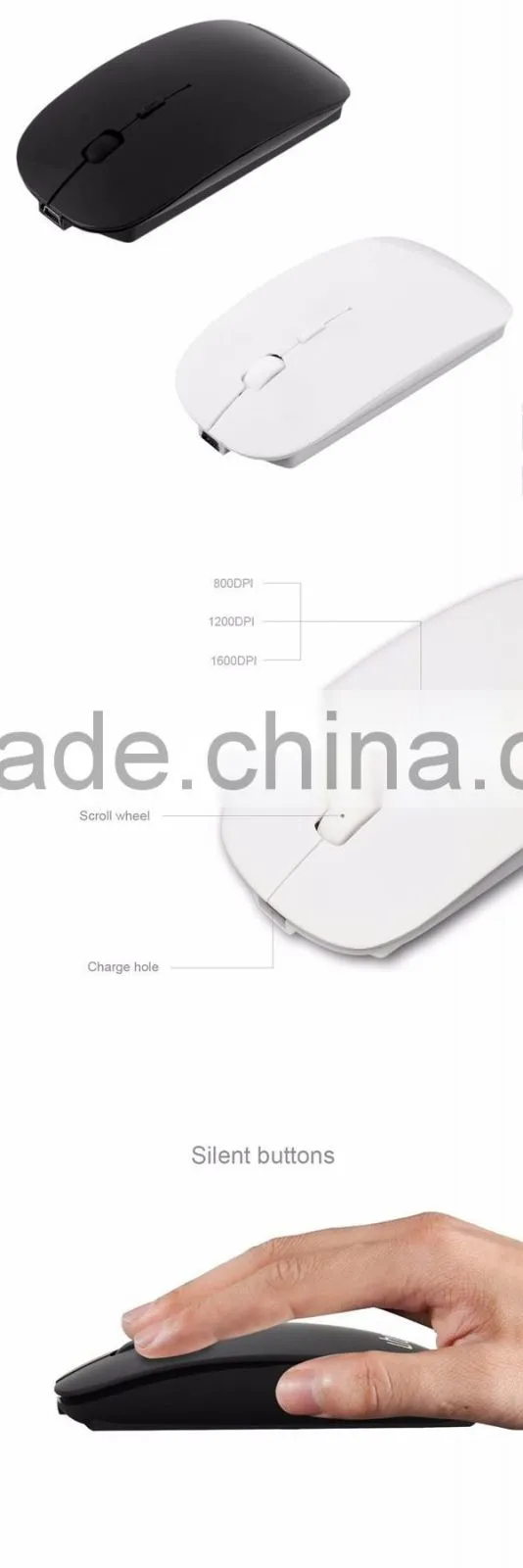 Hot sale consumer electronics mini Rechargeable wireless bluetooth mouse for PC Laptop