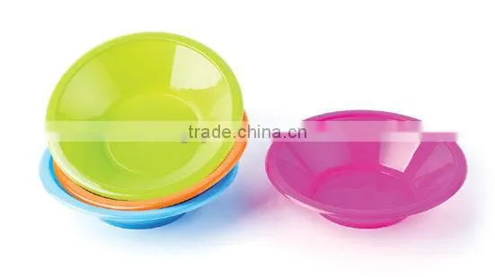 Plastic unique colored fruit bowls, salad bowls, picnic bowls