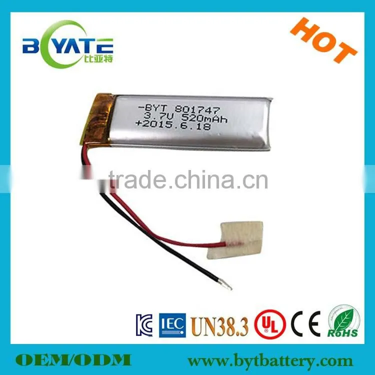 Rechargeable 3.7V Lithium Polymer Battery for Smart Bracelet