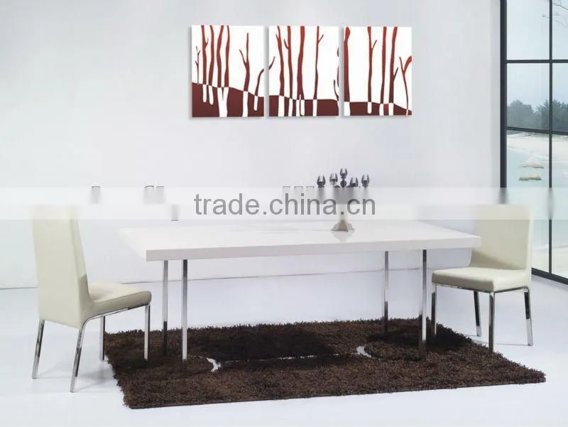 Stainless metal mable top dining table