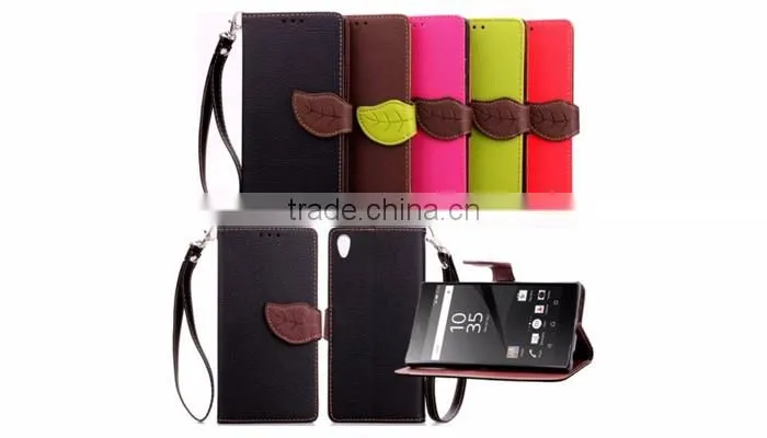 Customized high quality multicolor phone PU leather case for Sony Xperia Z5