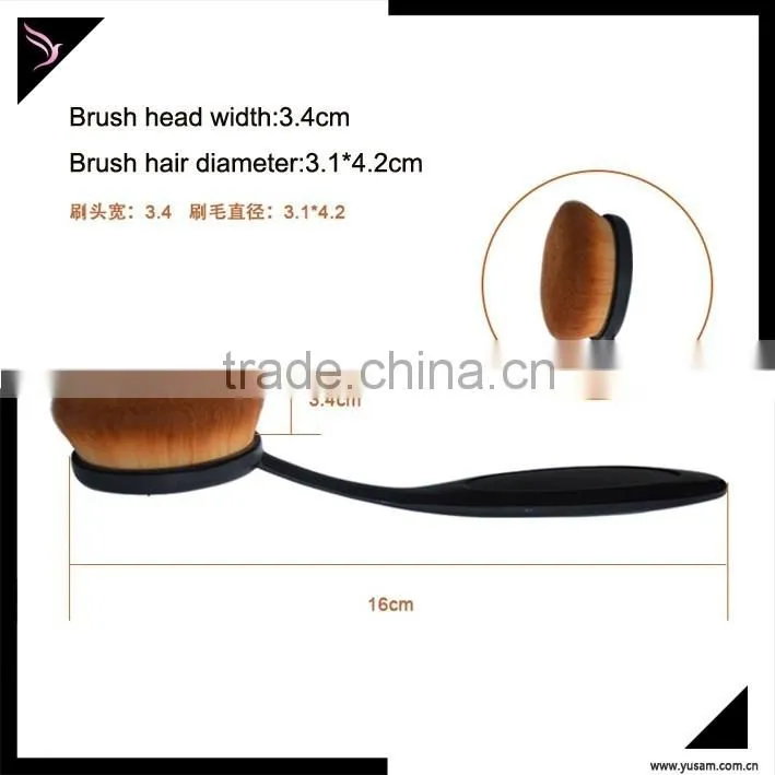 Oval cosmetic tooth brush makeup brush set