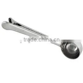 Stainless steel coffee spoon with clip