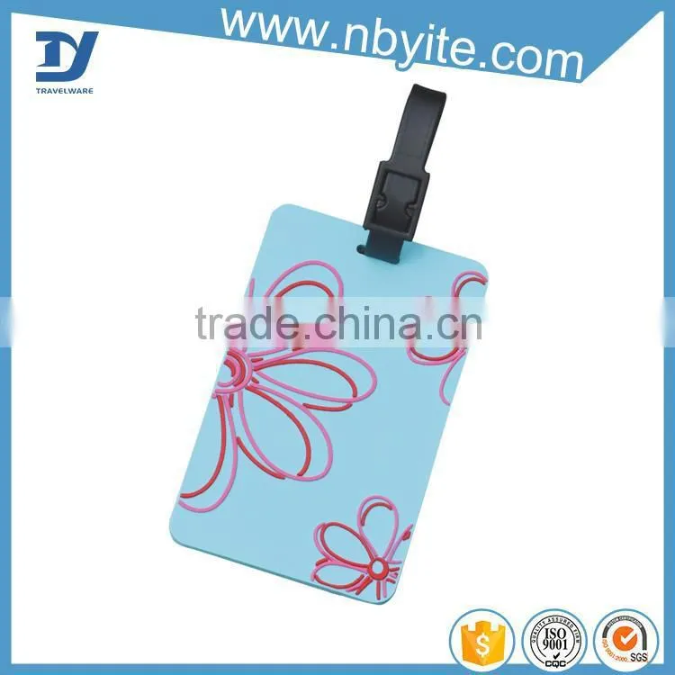 Custom id card holder Eco-environmental rubber luggage tags Fashion bag tag