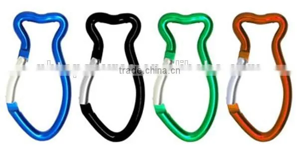TE445 Hot Sale Fish Shape Aluminum Carabiner