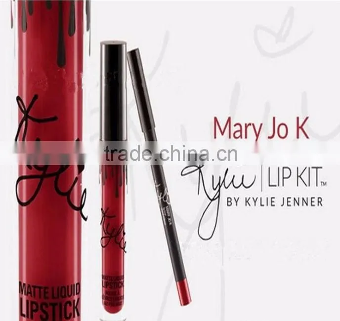 IN HOT SALES kylie matte liquid lipstick and lip liner with 8 colors for lady