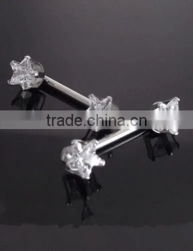 Nipple Rings Barbells Gem Body Jewelry