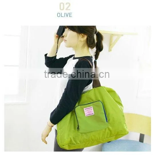 Waterproof nylon foldable shopping bag for women