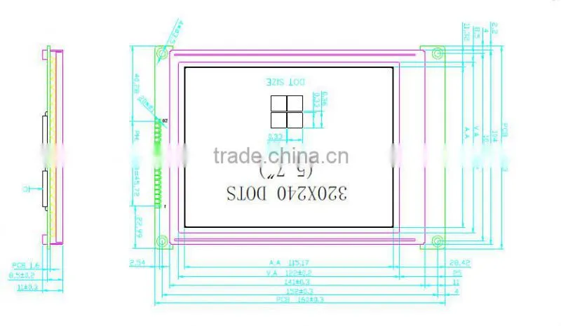 graphic 320x240 module display, transflective STN,5.7" lcd display