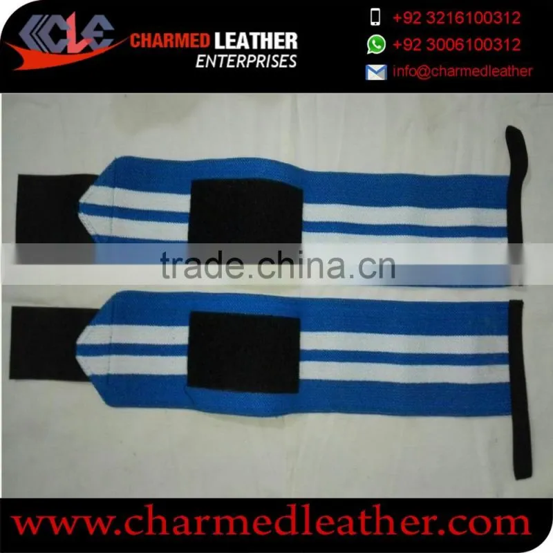 Pair of New Grip Weight Lifting body building gym wrist support wraps ...