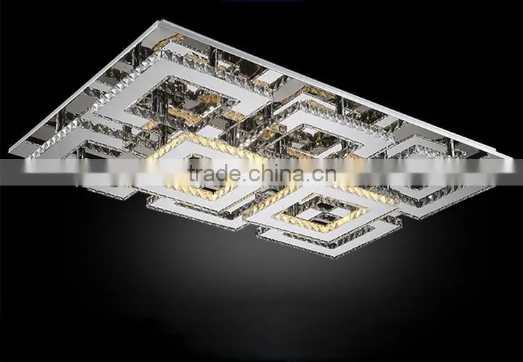 2015 New Arrival 240V Stainless Steel LED Ceiling Light K9 Crystal Ceiling Light