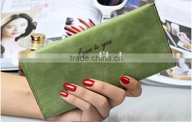 Low cost ladies hand PU purse woman fancy leather wallet