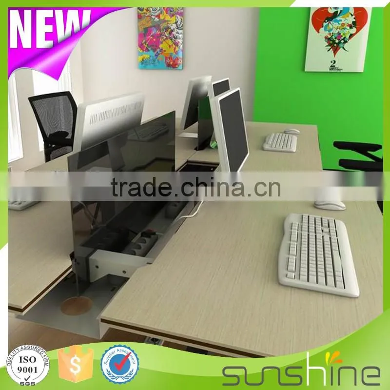 Office workstation partition for 2 person special design metal table leg with wire trough