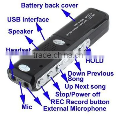 Support Telephone recording VOX function 4GB Digital Voice Recorder Dictaphone MP3 Player