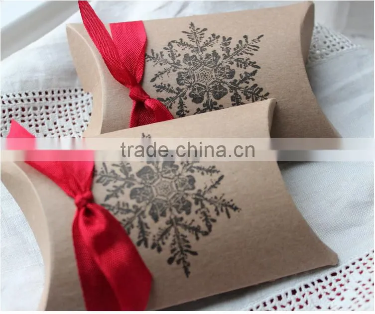 Custom Made Recycle Kraft Paper Pillow box for underwear/gift/jewelry