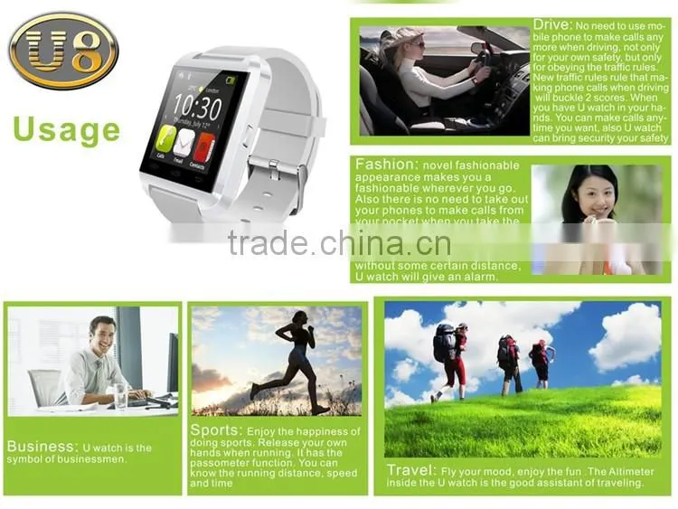 Best selling Smart Watch U8 Compatible IOS and Android System with multi language