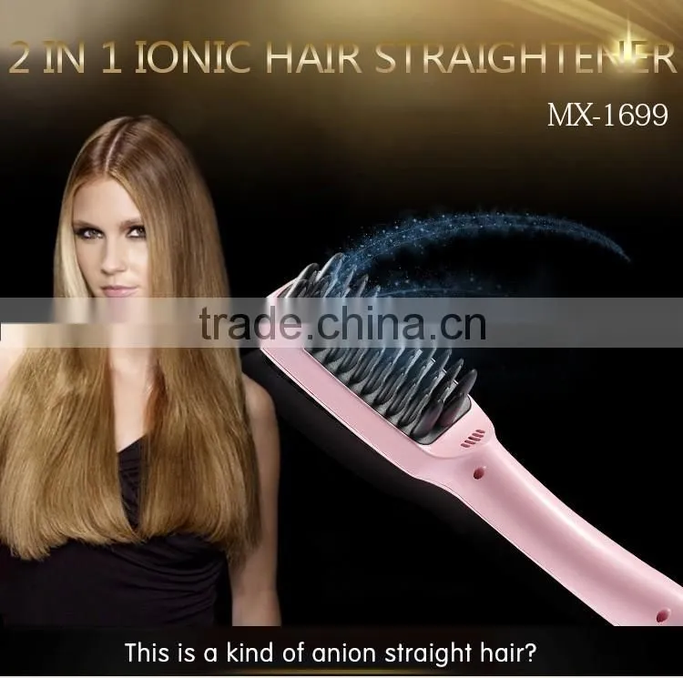 Digital Electric Hair Straightener Brush Comb Detangling Straightening Irons Hair Brush EU/ US/ UK Plug