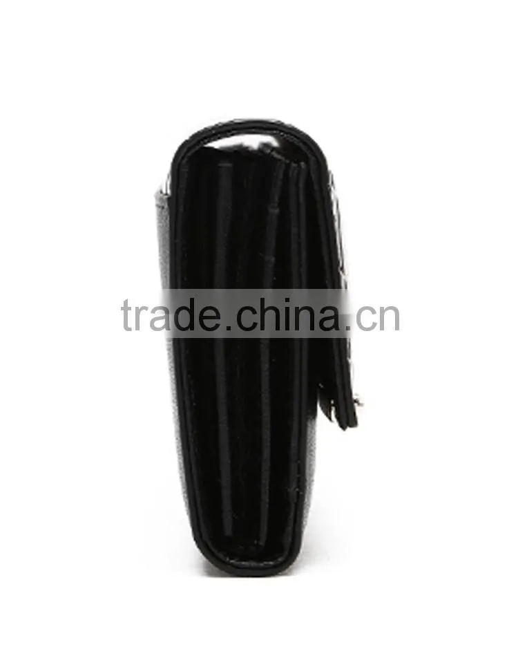 Elegant crocodile pattern leather women wallet with big matel chain
