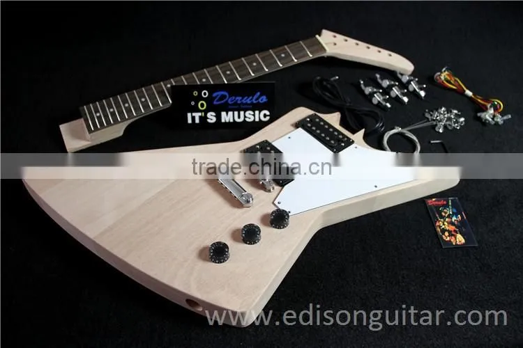 DIY Unfinished Electric Guitar Kits Solid Mahagany China Guitar Factory MX-012