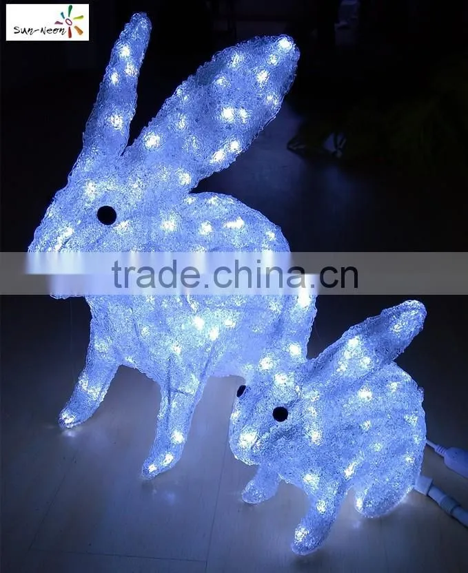 High quality with RoSH CE rabbit shaped decoration led motif light rabbit statues garden decoration home decor led light