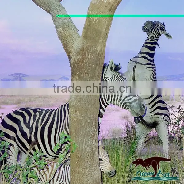 Vivid Artificial Animatronic Zebra Animal For Zoo