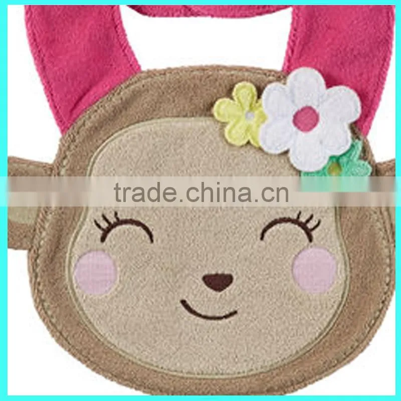 Brand new Aloha Monkey colored cotton terry bib,infant terry bib