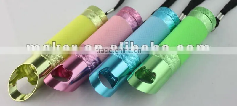 9 LED Fluorescence Cover Bottle Aluminum Flashlight