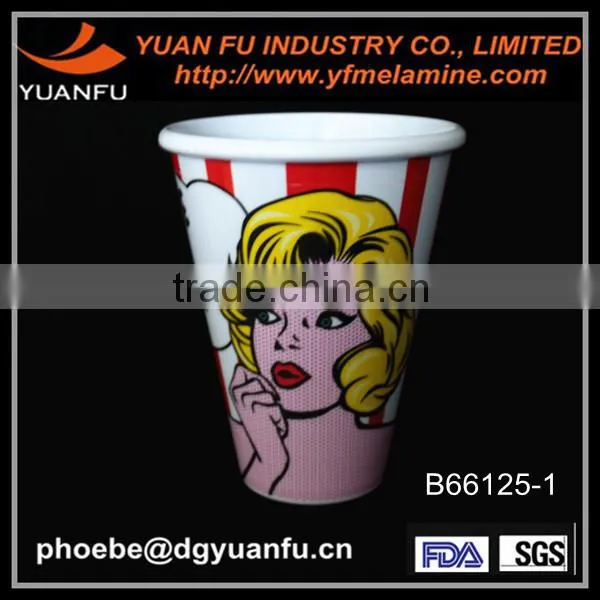 Modern design melamine white popcorn bowl