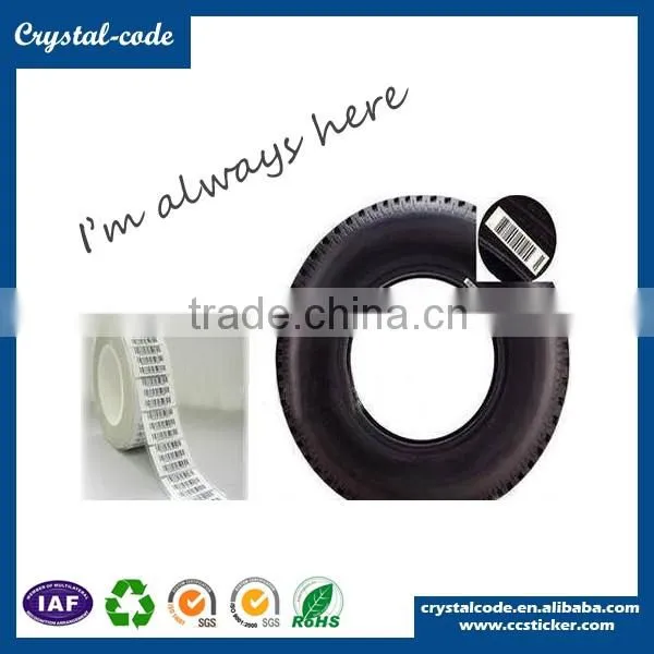Printing strong adhesive unremovable tyre label