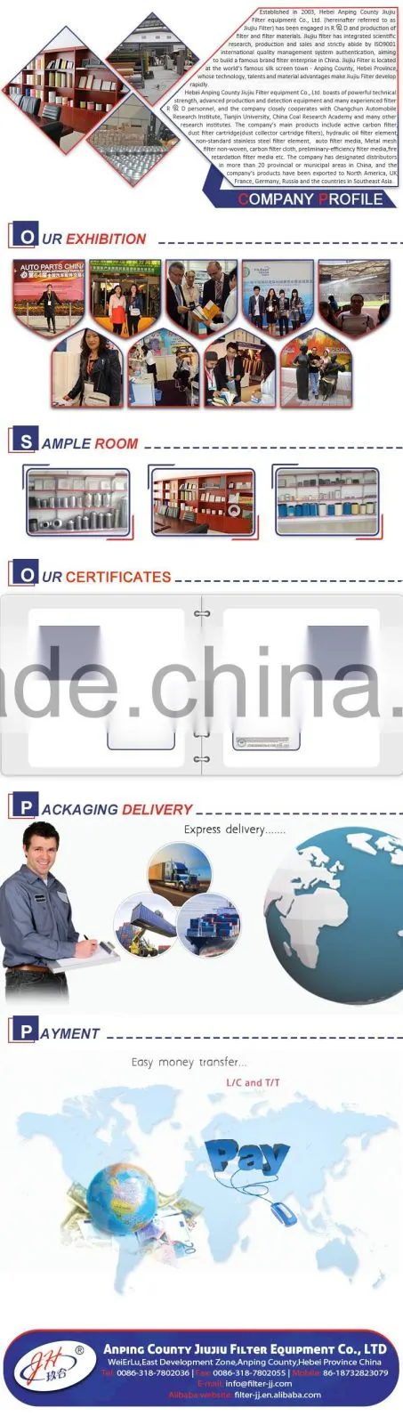 China No Woven Composite Dry Filter Paper