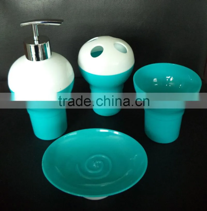 Yellow PS meticulous dyeing processes 4 pcs bath set