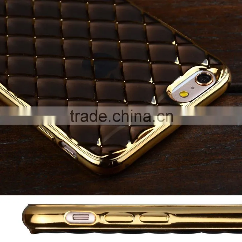 C&T Clear Transparent Soft Plating Grid TPU Bumper Case for iPhone 6 Plus 5.5 Inch