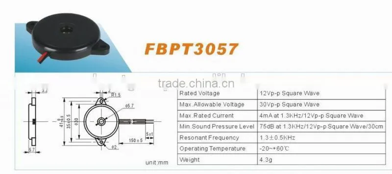 Piezo Transducer FBPT3057