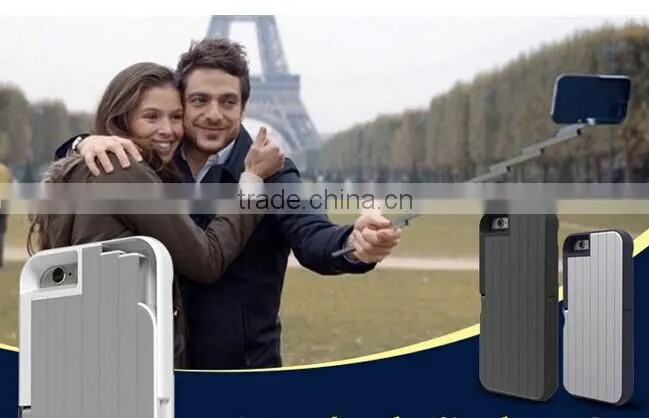 Selfie stick Aluminum Case Build-in Bluetooth Remote Shutter case For iPhone 6